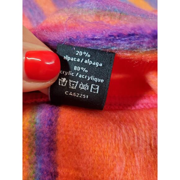 POKOLOKO Alpaca Scarf infinity Colorful Soft Fuzzy Pink Orange Ecuador - Picture 7 of 8